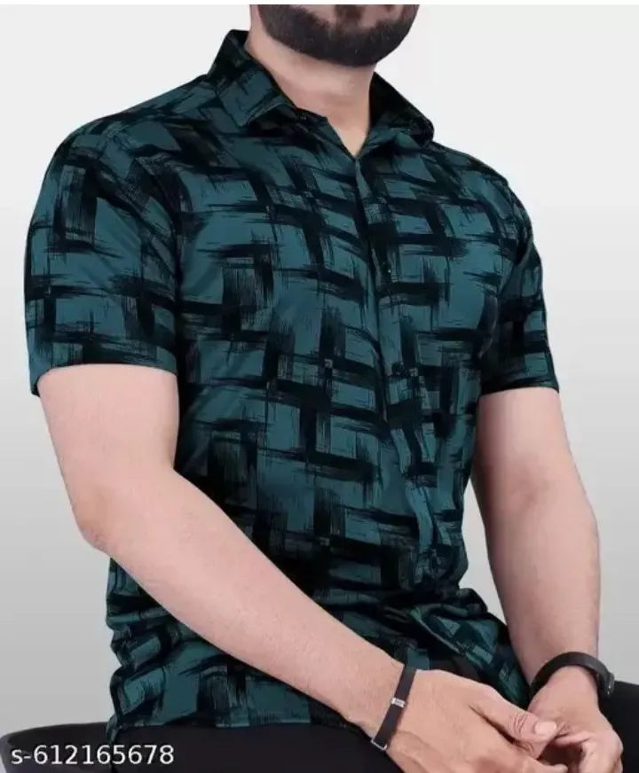 Men's Casual Half Sleeve Shirt-Slim Fit, Stretchable, Trendy Design s-612165678 (Xl)