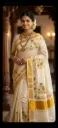 Traditional kurti Kerala Kasavu cotton saree with running blouse s-884964969