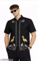 Men's Premium Embroidered Casual Shirt | Half Sleeve with Design Summer shirt s-799753016