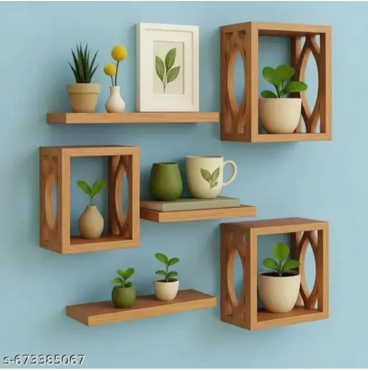 Redrold Expert Enterprises Modern Wooden Floating Wall Shelves for Living Room S-673385067