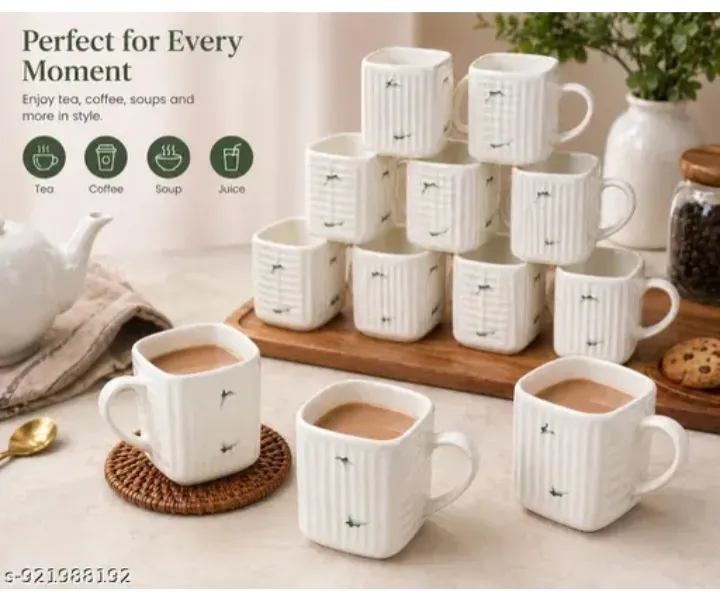 [s-921988192] Luxury Ceramic Tea & Coffee Cup Set (12 Pieces) - Gifts & Kitchenware