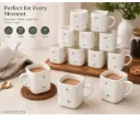 Luxury Ceramic Tea & Coffee Cup Set (12 Pieces) - Gifts & Kitchenware
