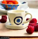 THE MOON STORE New Trendy Ceramic cup and saucer (white