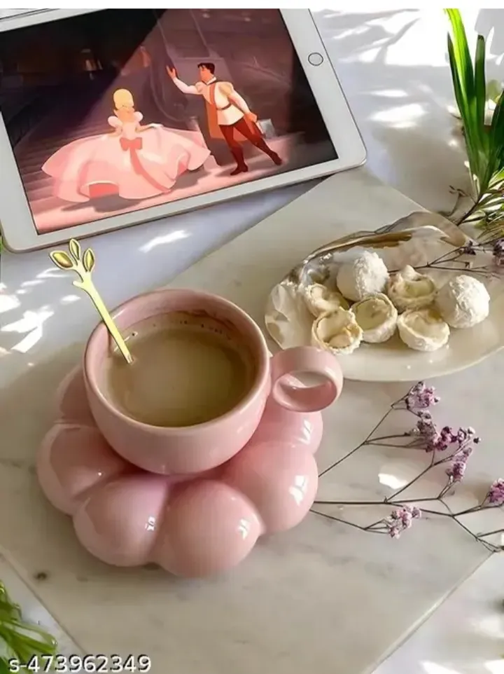 [S-473962349] THE MOON STORE New Trendy Ceramic Glossy Shine Pink Cup