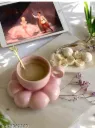 THE MOON STORE New Trendy Ceramic Glossy Shine Pink Cup