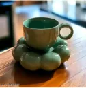 Neeti Decors Creations Bubble Ceramic Cup and Saucer Set - Modern