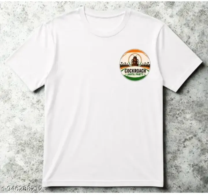 New Trending Cockroach Janata Party Printed White T-Shirt for Women (M)