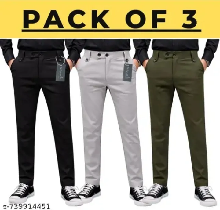 [s-739914451] Pack of 3 Men's Track Pants | Stretchy and Stylish for Men (30)