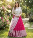 Kanchiveeram Silk Zari Lehenga with Embroidered Net Dupatta with Blouse