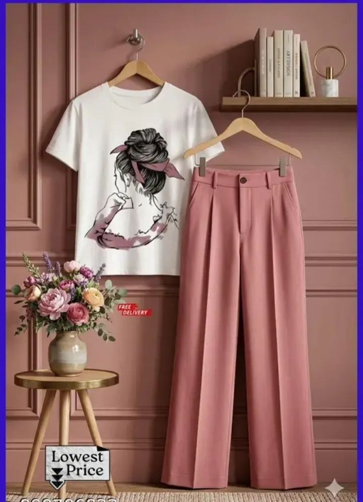 TUZI Top Bottom Set for Women and Girls College Wear, Women...