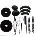 Bridal Accessories Trendy Combo 10 Pieces 3 Hair Donuts, 3
