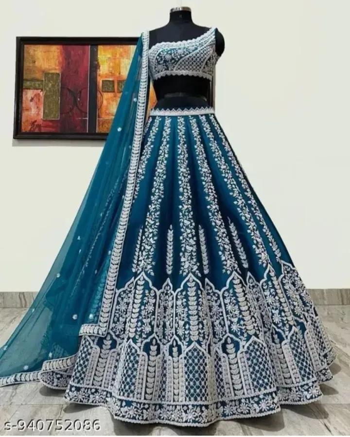 Reelove Factory Teal Blue Heavy Embroidery Designer Lehenga Choli⭐⭐⭐⭐⭐